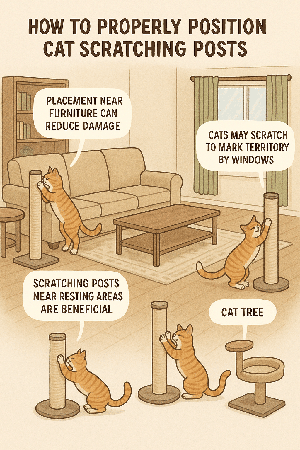 Cat scratching posts optimal home placement for pet owners seeking care and product advice