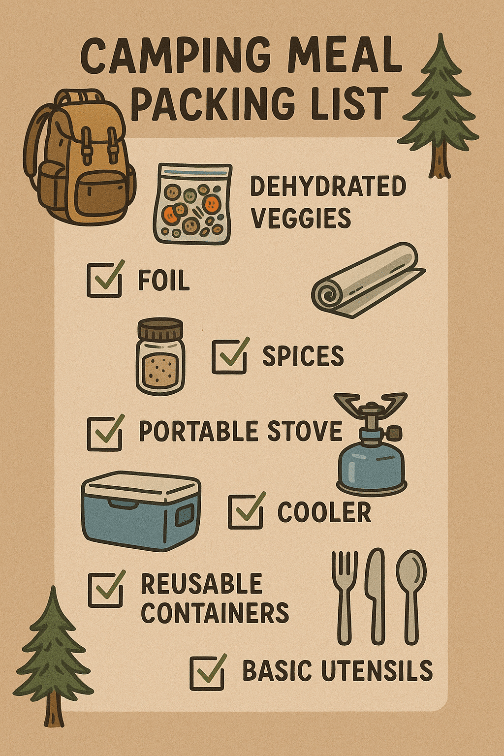 Essential ingredient checklist for creative camping meal ideas