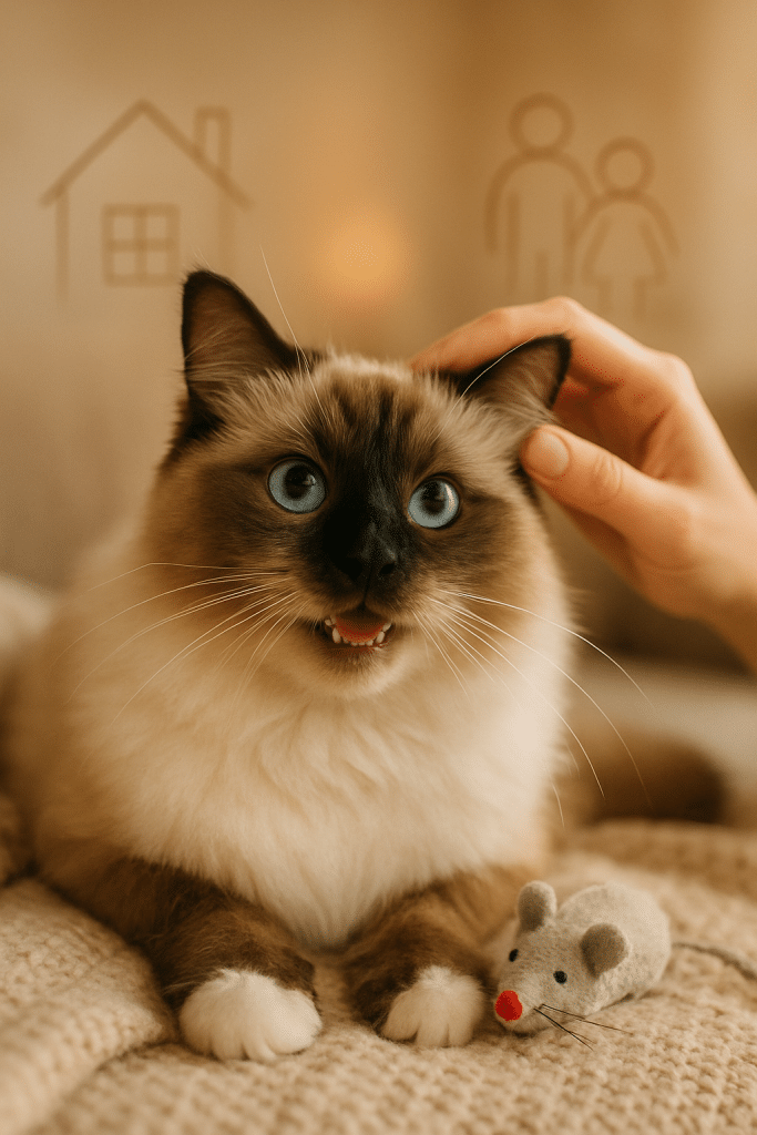 Featured image of a popular cat breed Ragdoll symbolizing family-friendly pets and easy training.