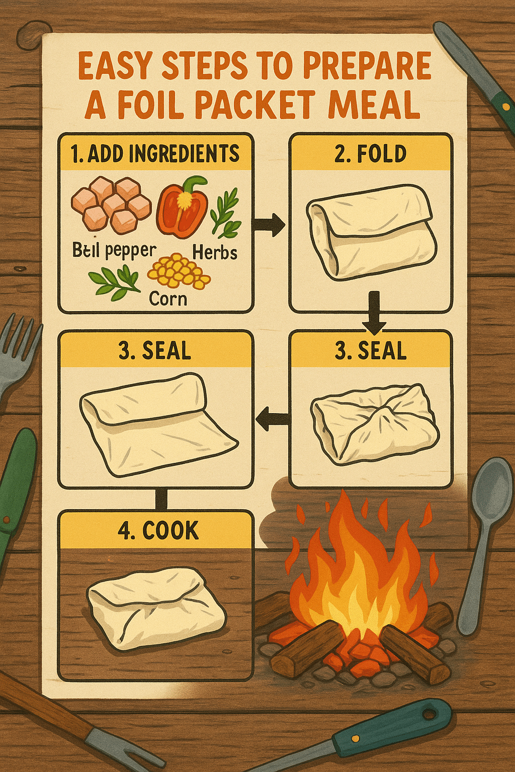 Step by step foil packet camping meal ideas for easy outdoor cooking