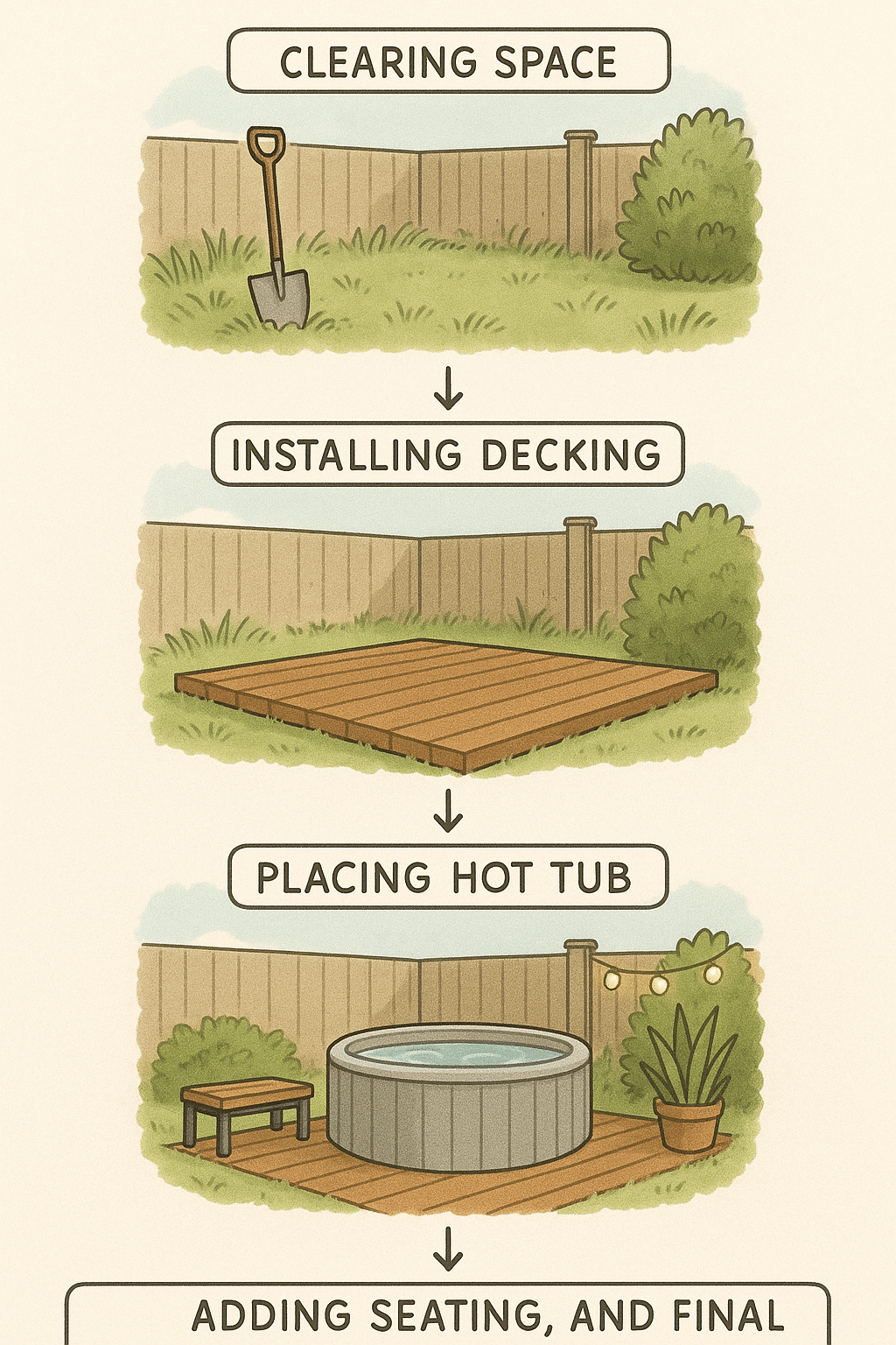 Step by step guide to creating a backyard hot tub retreat in a small space