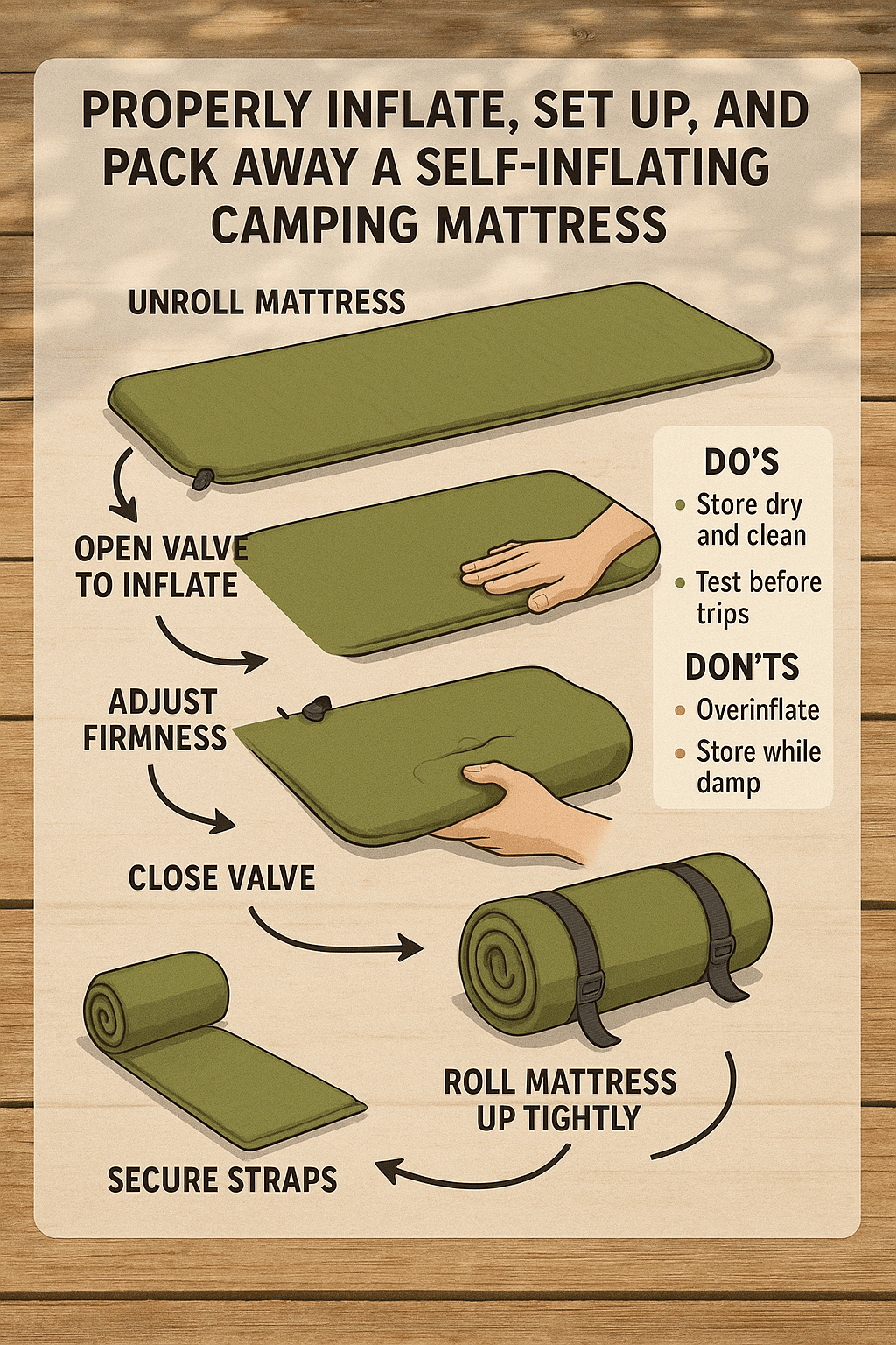 Step by step setup and packing guide for best camping mattresses outdoors