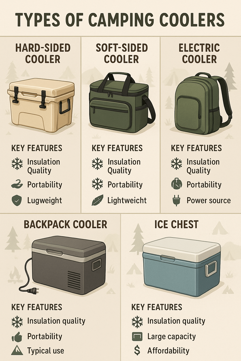 best coolers for camping comparison of different types with features and uses