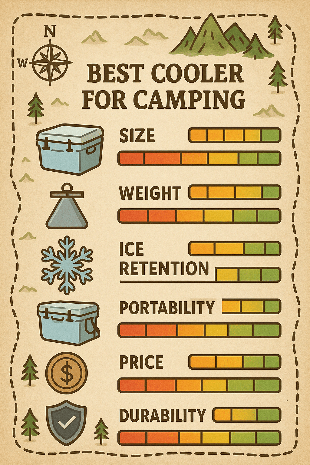 best coolers for camping infographic showing top features considerations and comparisons