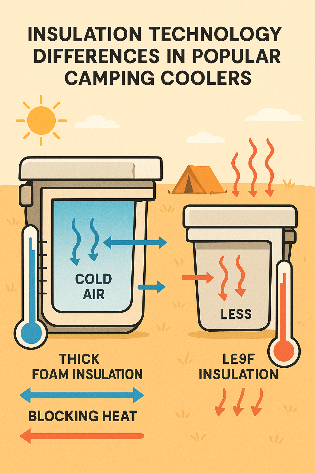 best coolers for camping insulation technology comparison with cross section views