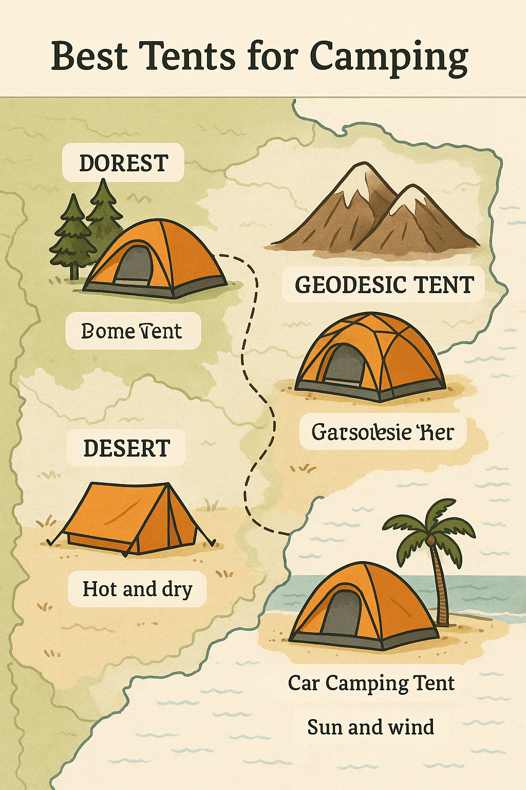 best tents for camping map showing tent recommendations by terrain and climate