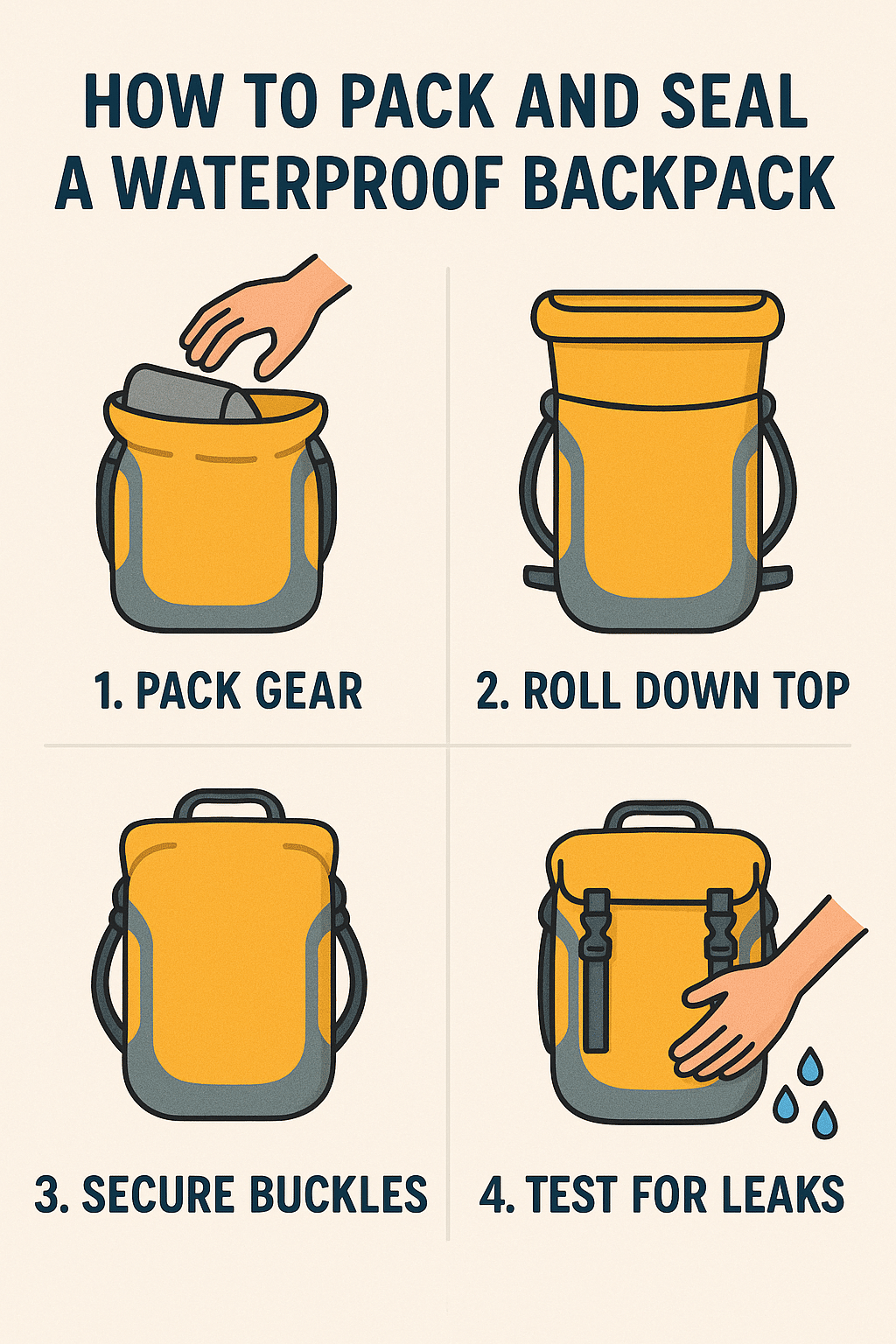 how to pack and seal waterproof backpacks step by step guide for outdoor enthusiasts