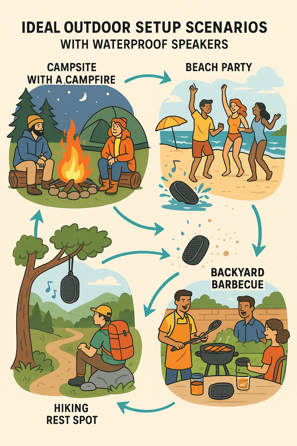 ideal setup scenarios for outdoor waterproof speakers in adventure environments