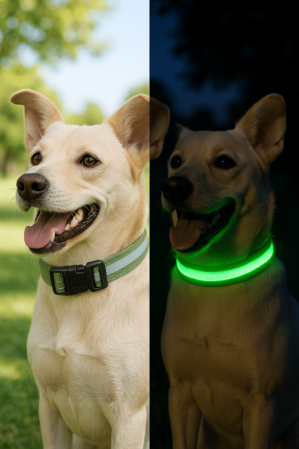 illuminated best dog collars with reflective safety features for day and night visibility