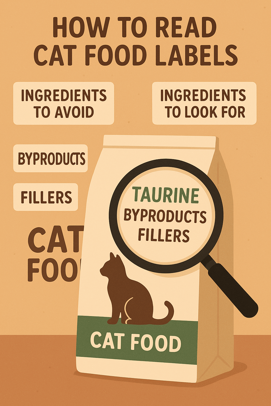 illustrated guide for reading labels to identify best cat food ingredients and avoid harmful additiv