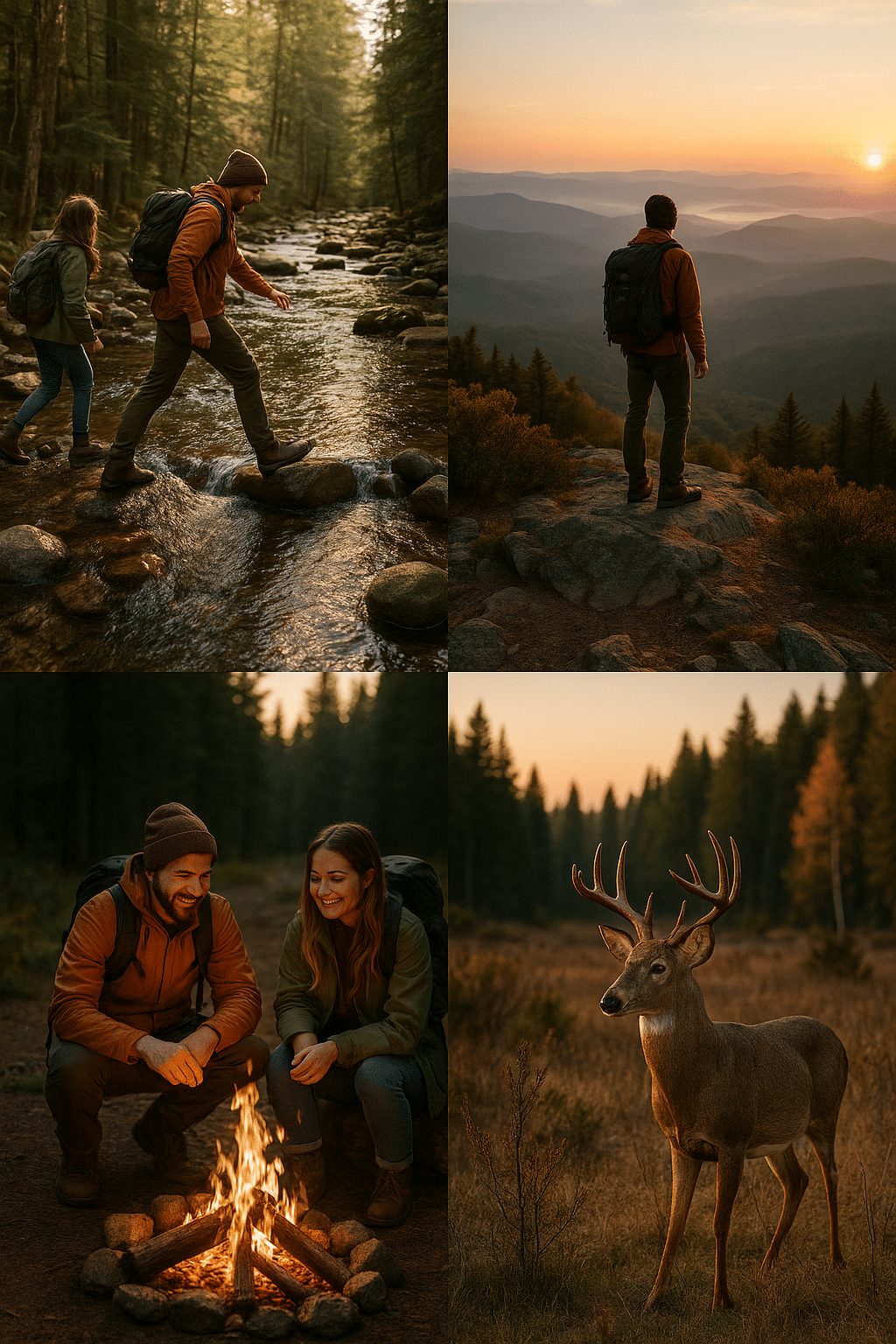 inspiring photo collage of adventure on hiking trails near me with diverse outdoor activities