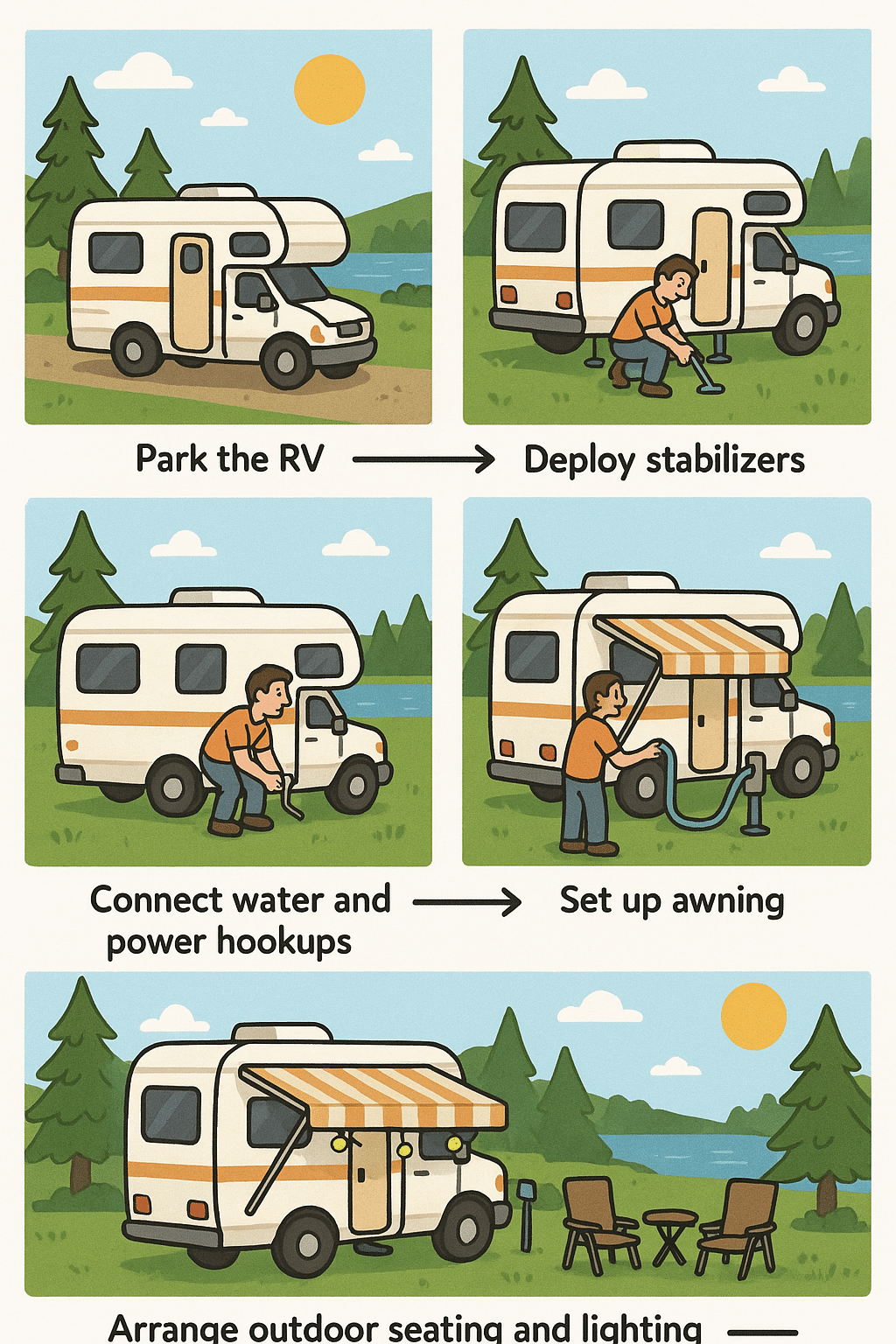 rv camping essentials step by step campsite setup guide for outdoor enthusiasts