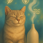 serene calm cat with cat calming products creating stress free environment
