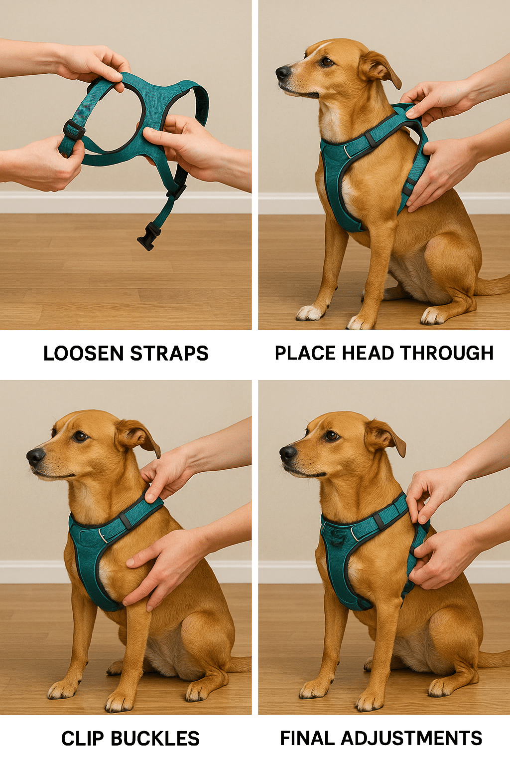 step by step guide for pet owners to put on and adjust best dog harness properly