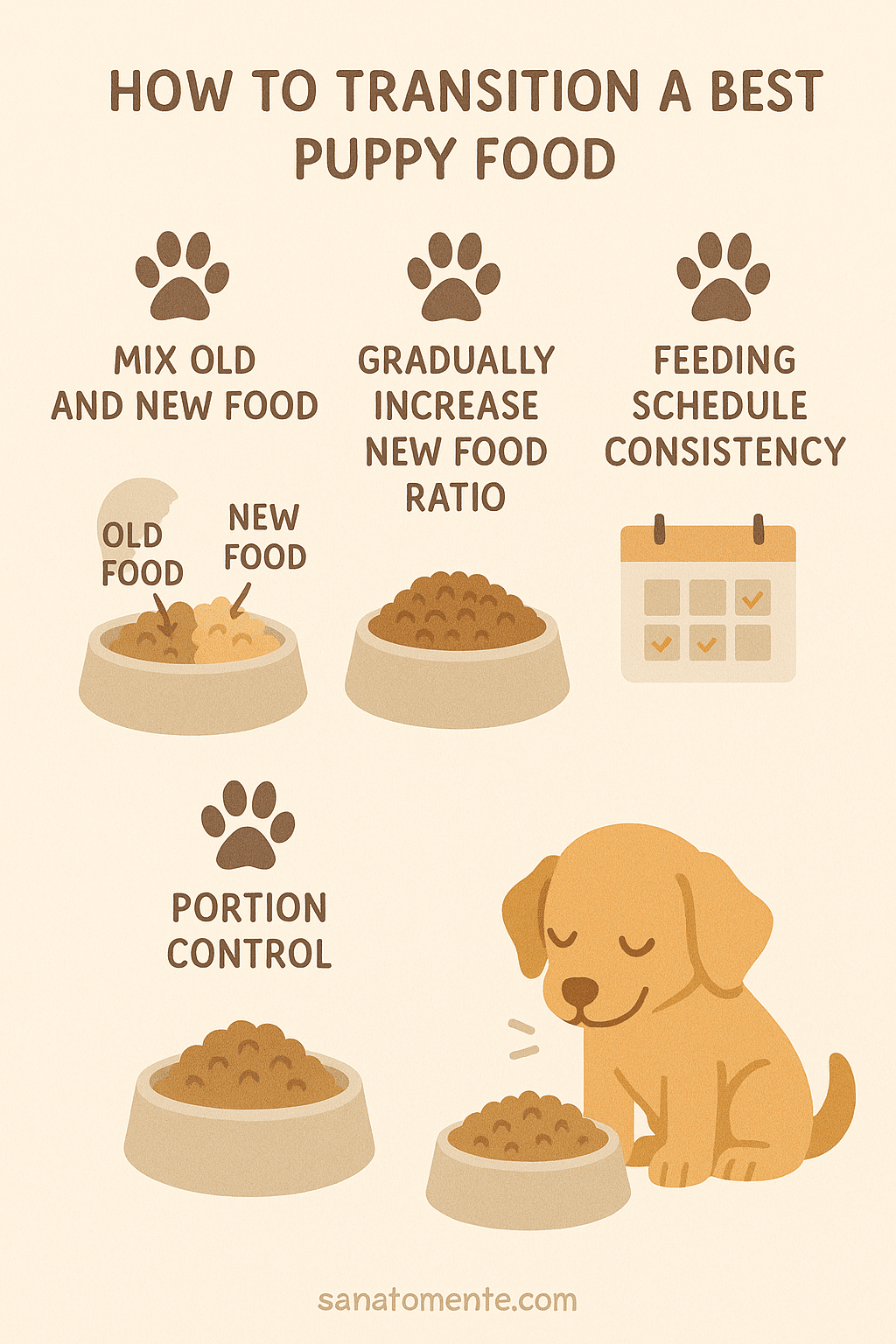 step by step guide for transitioning to best puppy food for healthy puppy diet