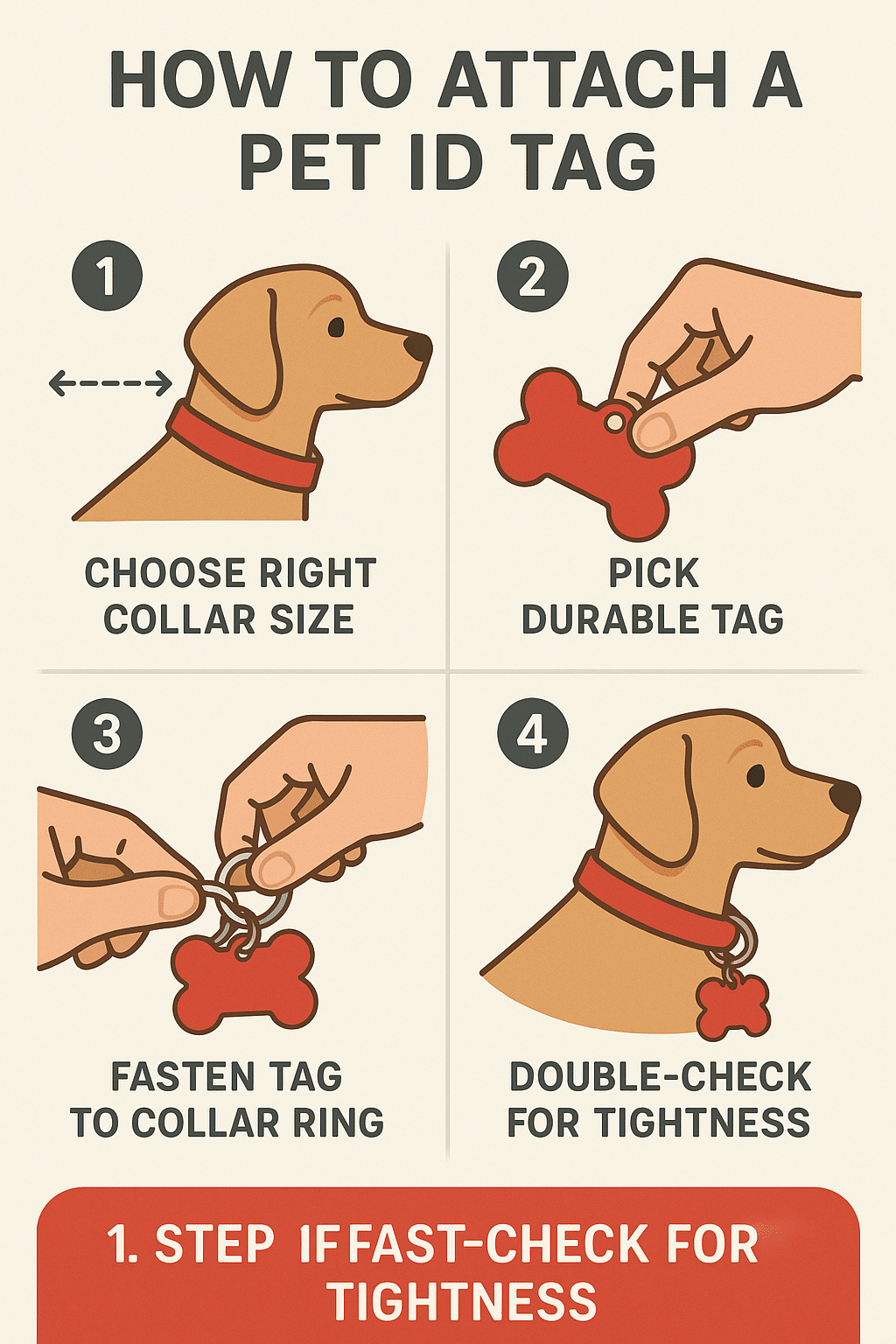 step by step guide to attaching pet id tags securely on pet collars for safety