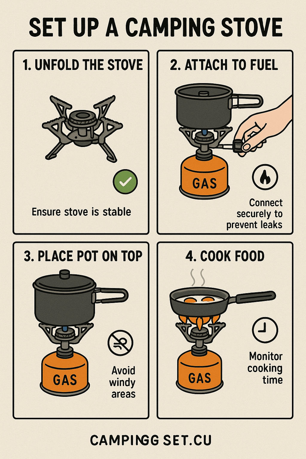 step by step guide using camping cookware sets with portable stove for outdoor cooking