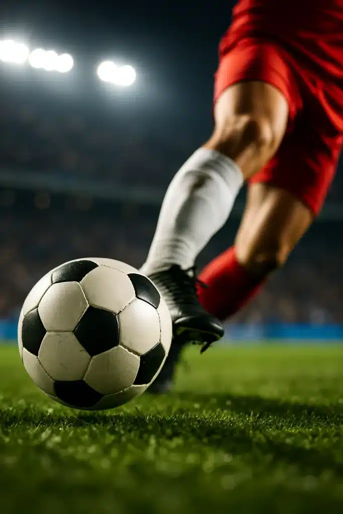 Featured image showing how to kick soccer ball with powerful precise foot strike on field