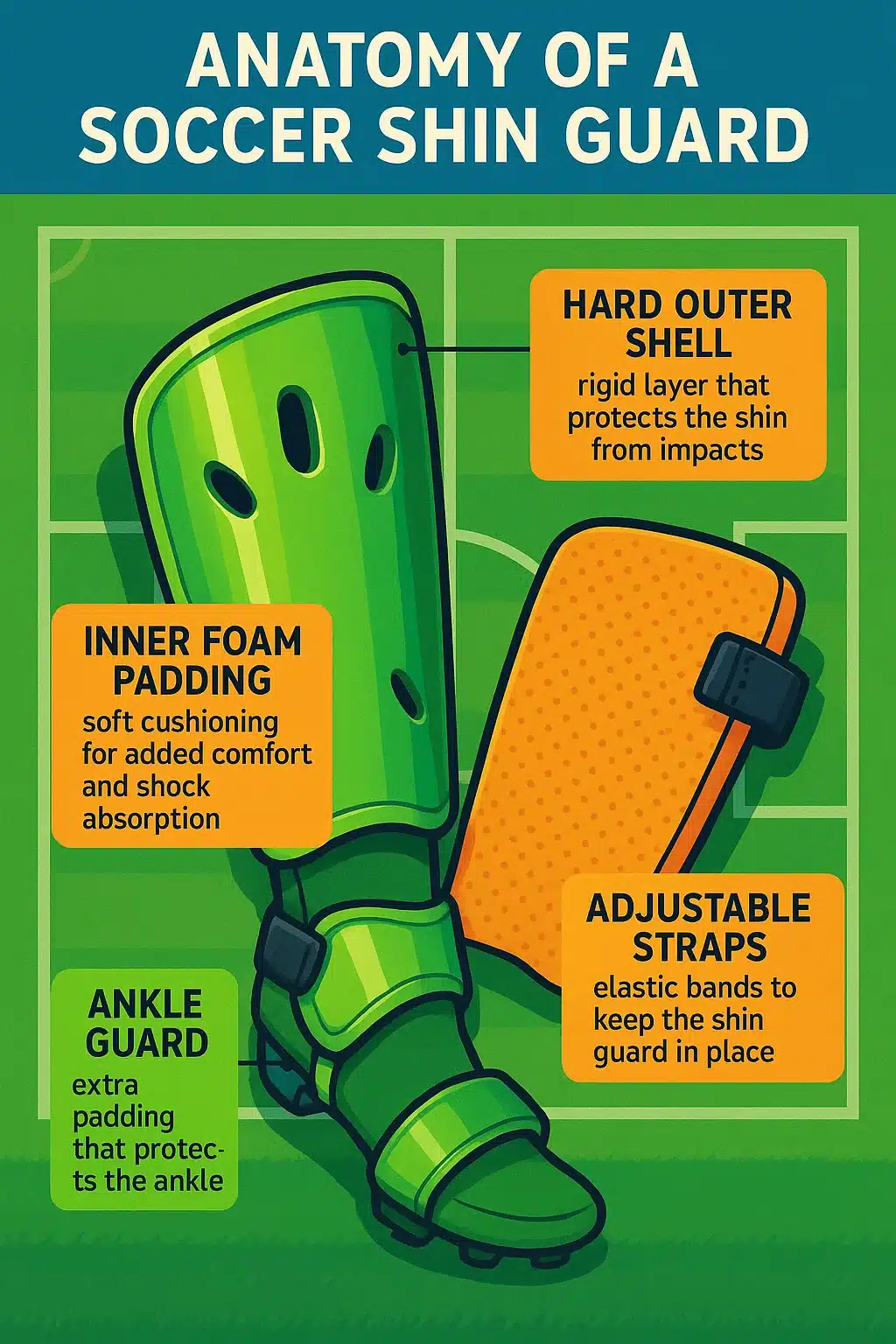 anatomy of soccer shin guards parts labeled for ultimate protection and comfort