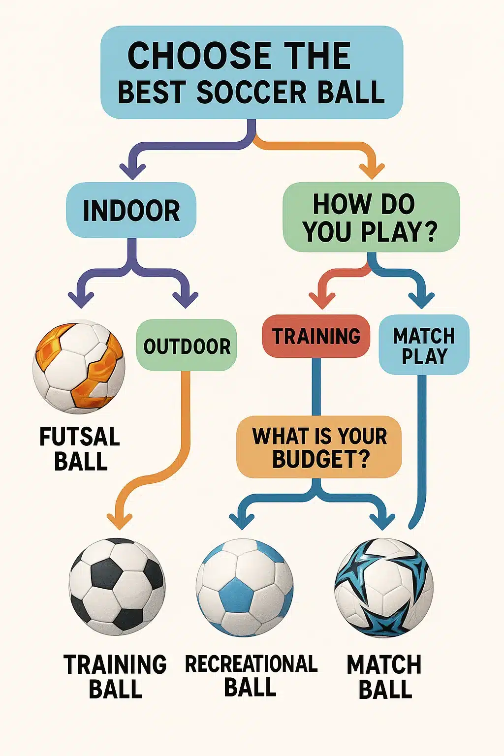 9 Best Soccer Balls Every Soccer Ball Lover Must Own 4 best soccer balls buying guide flowchart tailored for soccer ball lovers