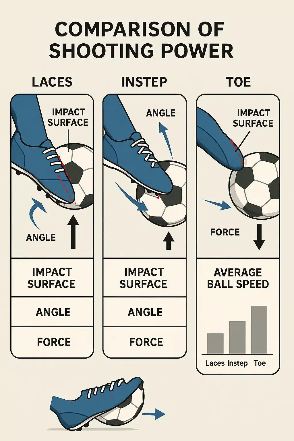5 Proven Ways To Boost Your Soccer Shooting Power Fast 3 comparison of soccer shooting power from different ball striking techniques