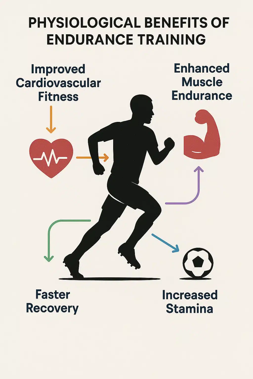 diagram illustrating physiological benefits of soccer endurance training cardiovascular fitness musc