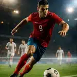 dynamic soccer offside rule moment with player receiving pass near defenders