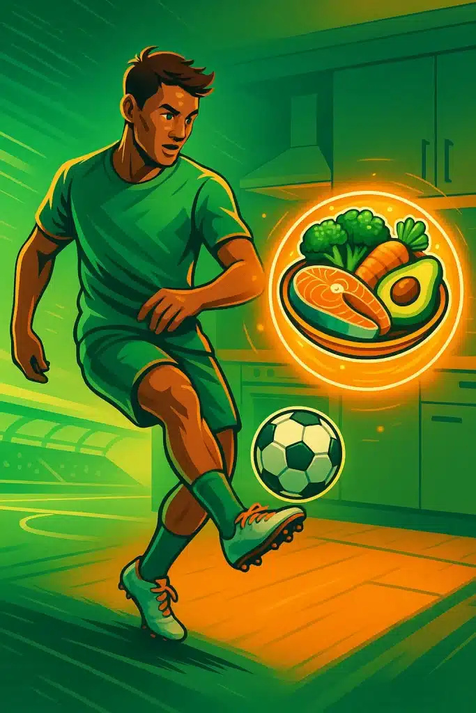 dynamic soccer player diet concept blending nutrition and soccer ball performance for soccer ball lover