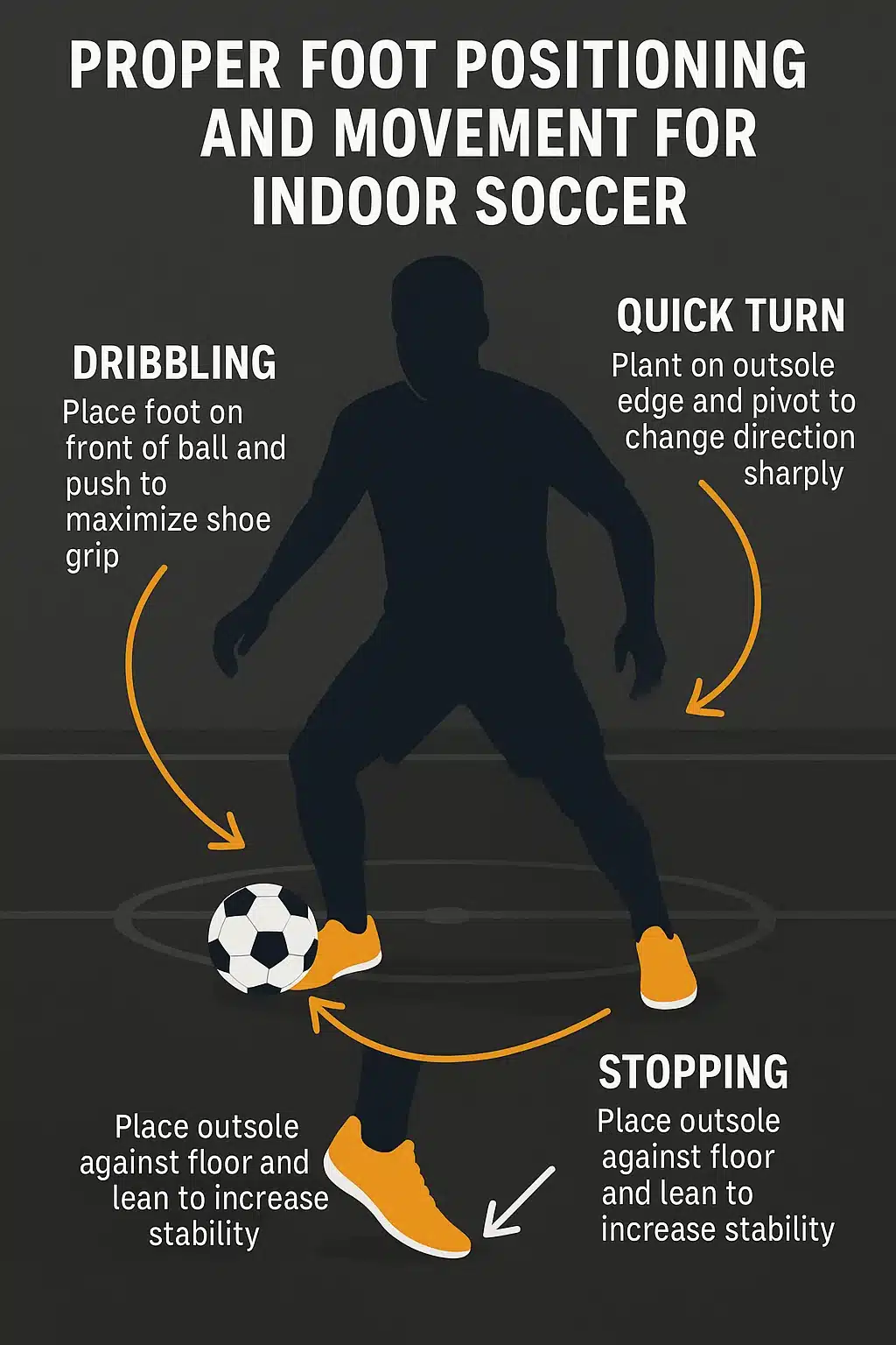 indoor soccer foot positioning and movement exercise with best indoor soccer shoes