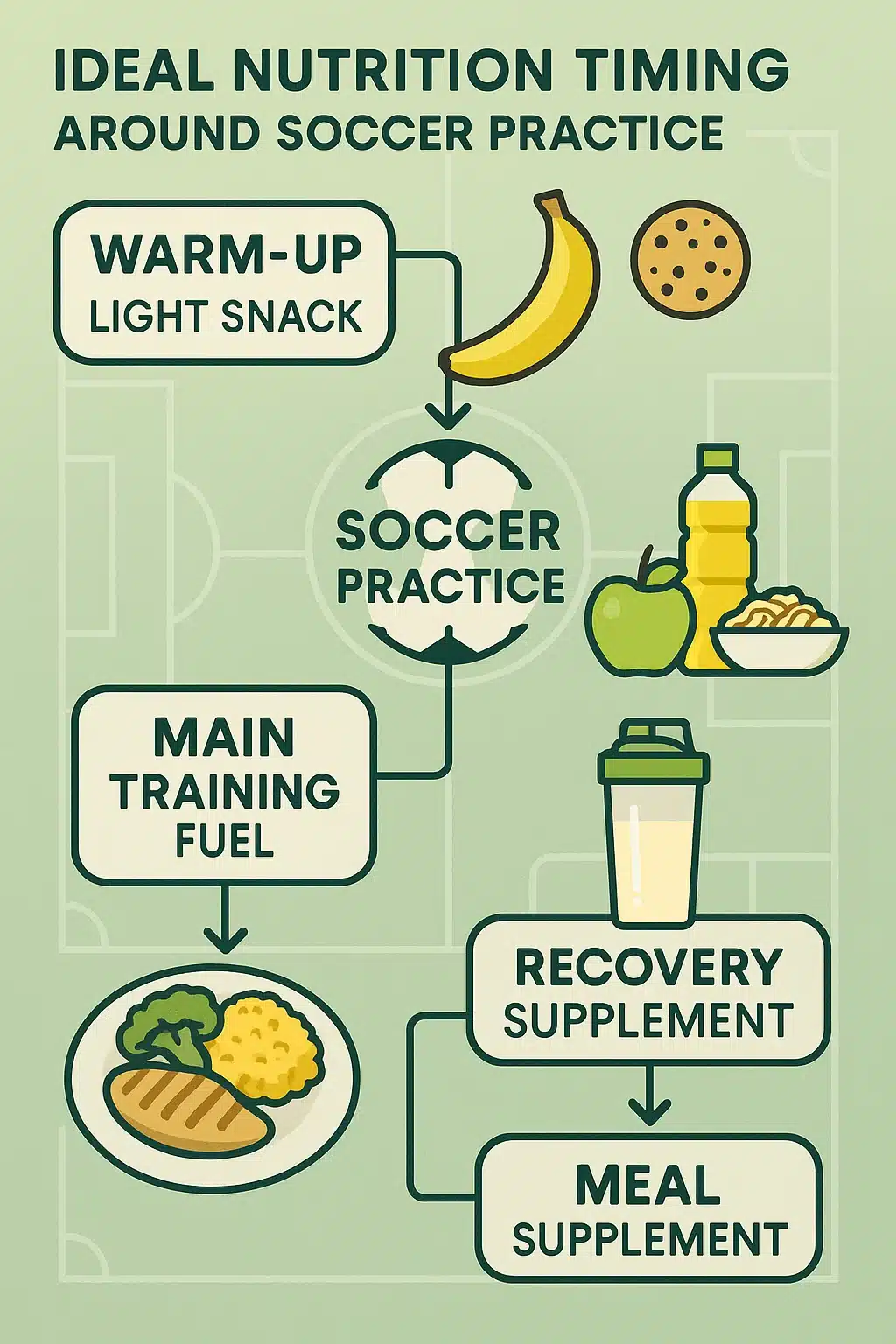 5 Winning Soccer Player Diet Tips Every Soccer Ball Lover Needs 6 nutrition timing around soccer practice in soccer player diet visual guide for soccer ball lover
