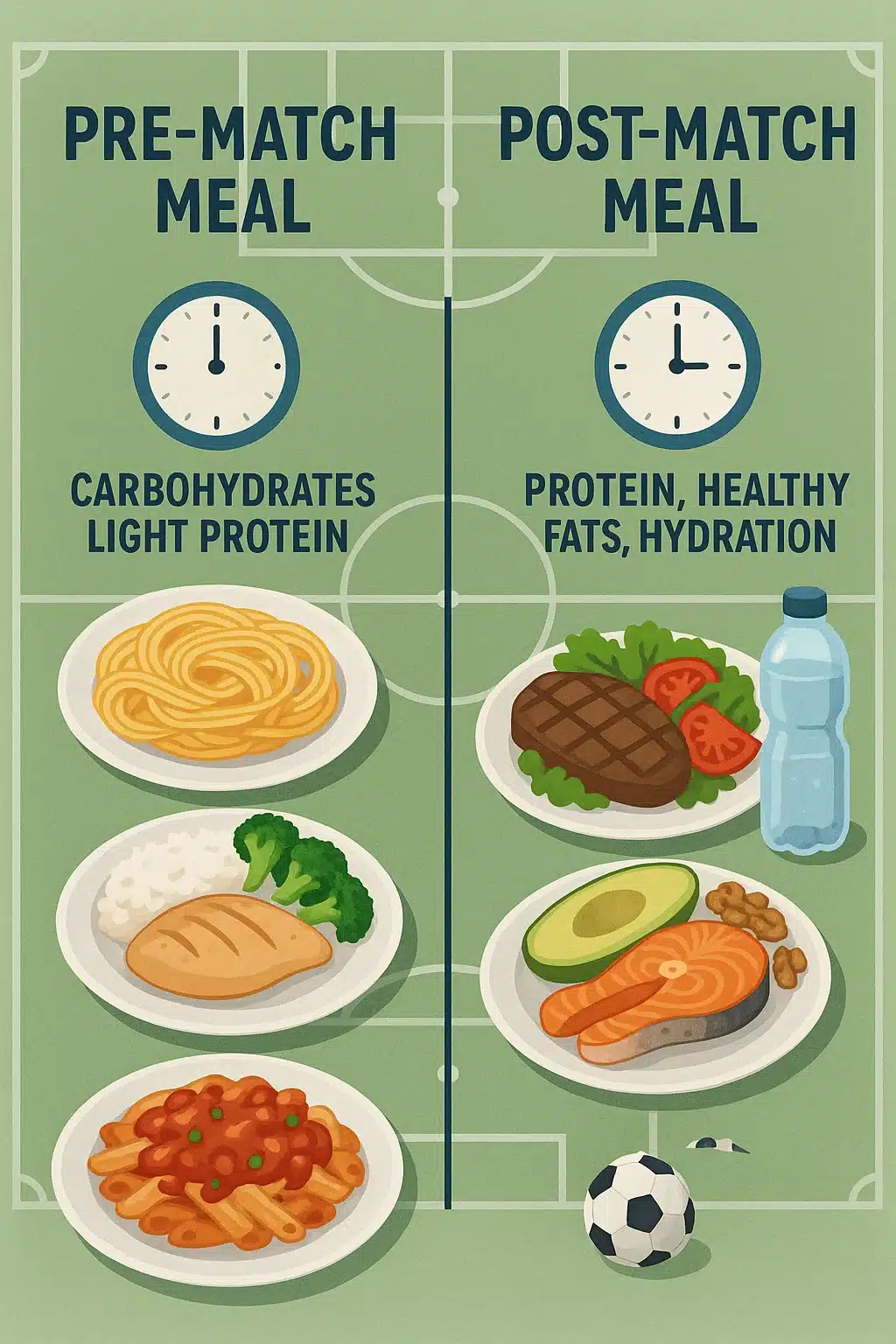 5 Winning Soccer Player Diet Tips Every Soccer Ball Lover Needs 5 pre match and post match meals comparison in soccer player diet for soccer ball lover
