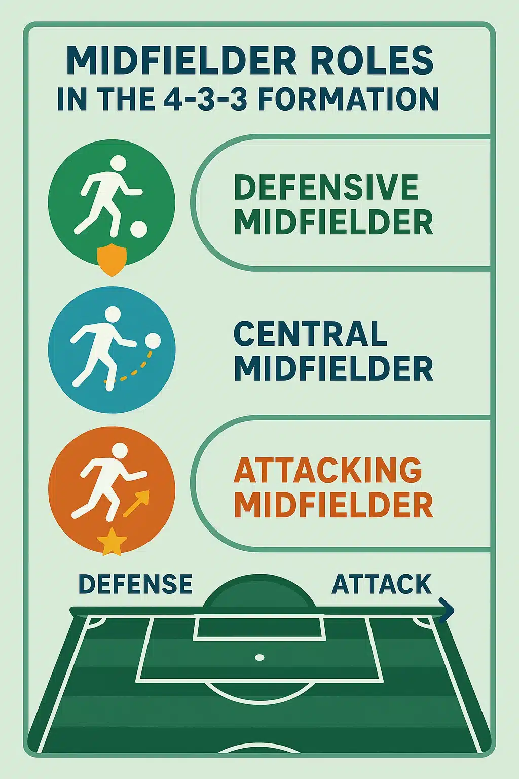 soccer 4 3 3 tactics midfielder roles and responsibilities infographic