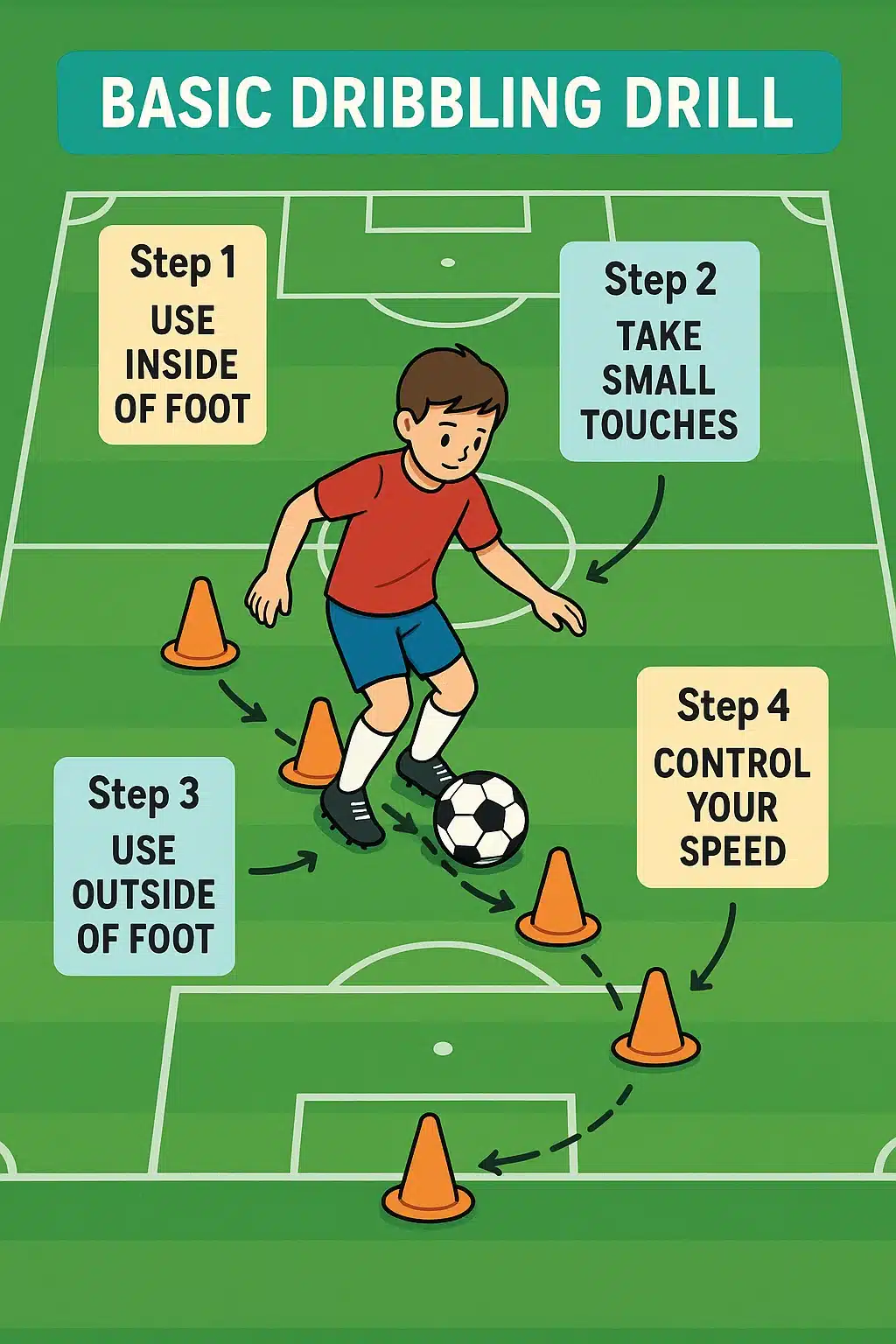 soccer drills for beginners dribbling cone drill step by step guide