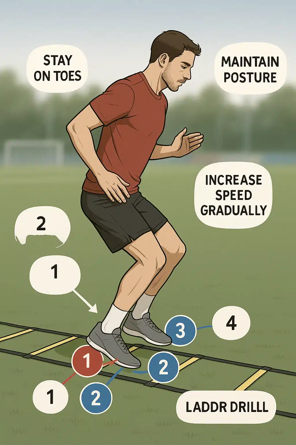 soccer fitness drills ladder agility drill step by step foot placement and training tips