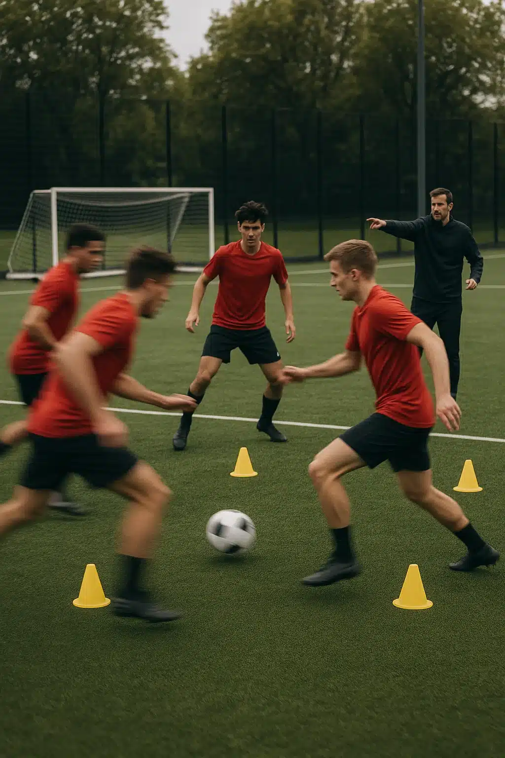 soccer passing drills dynamic pass and move drill with players repositioning on field