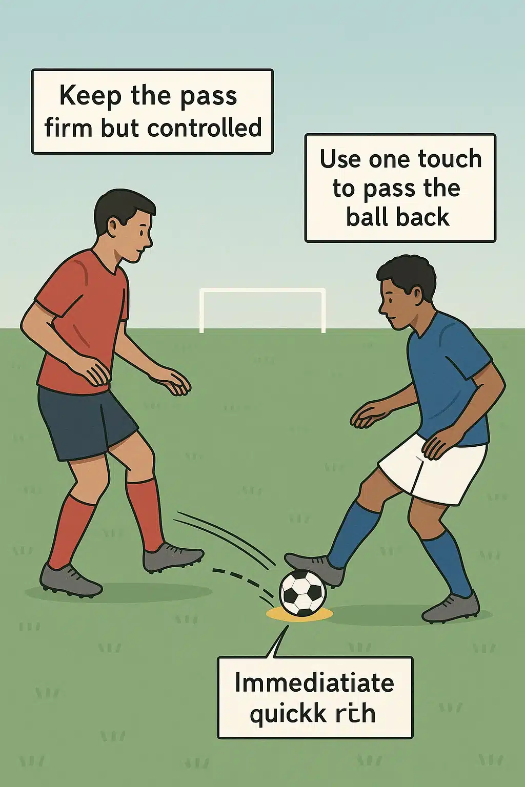 soccer passing drills side view one touch passing with foot positioning tips