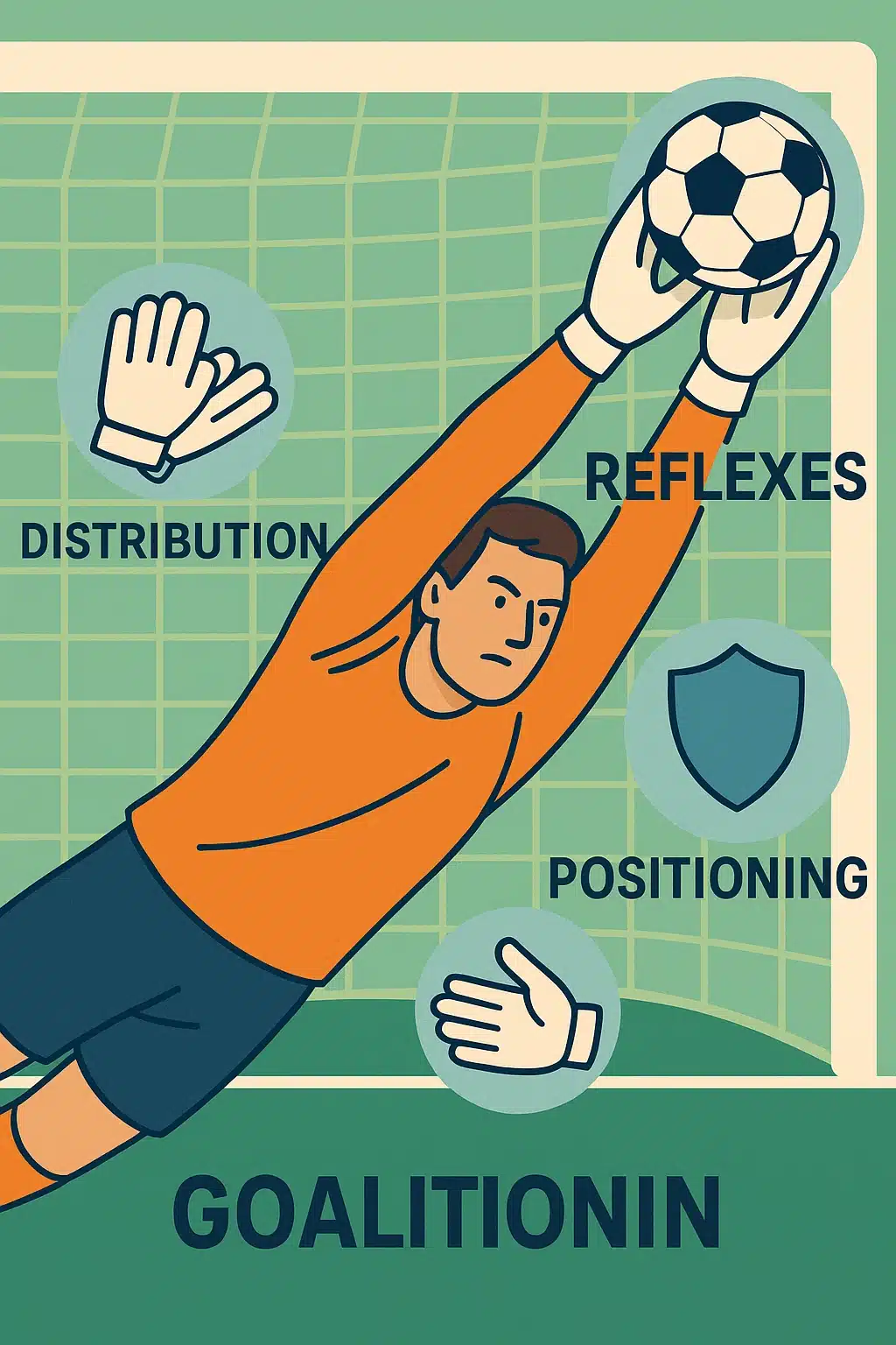soccer positions explained diagram focusing on goalkeeper skills and positioning