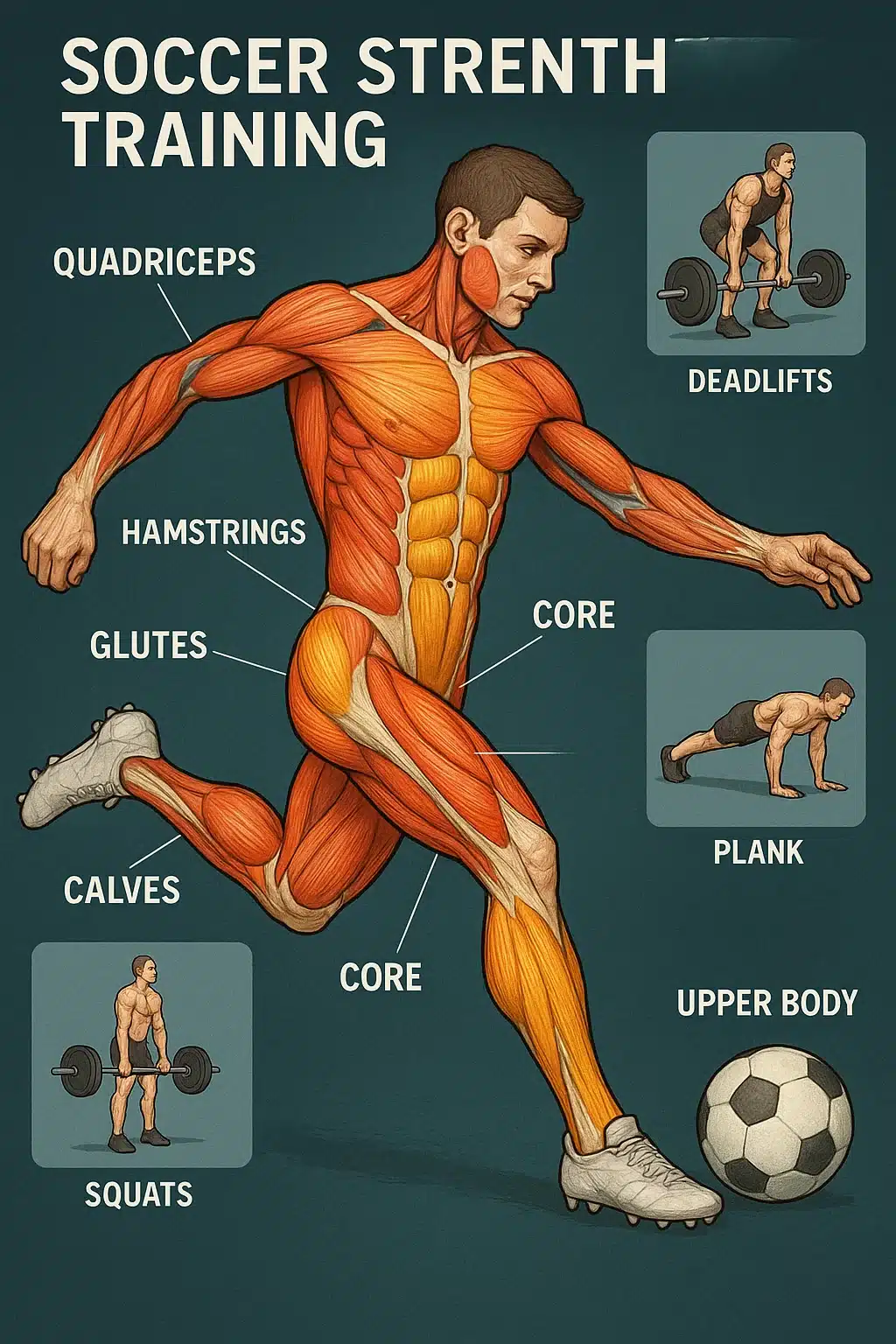 soccer strength training muscle groups anatomy with key exercises for soccer players