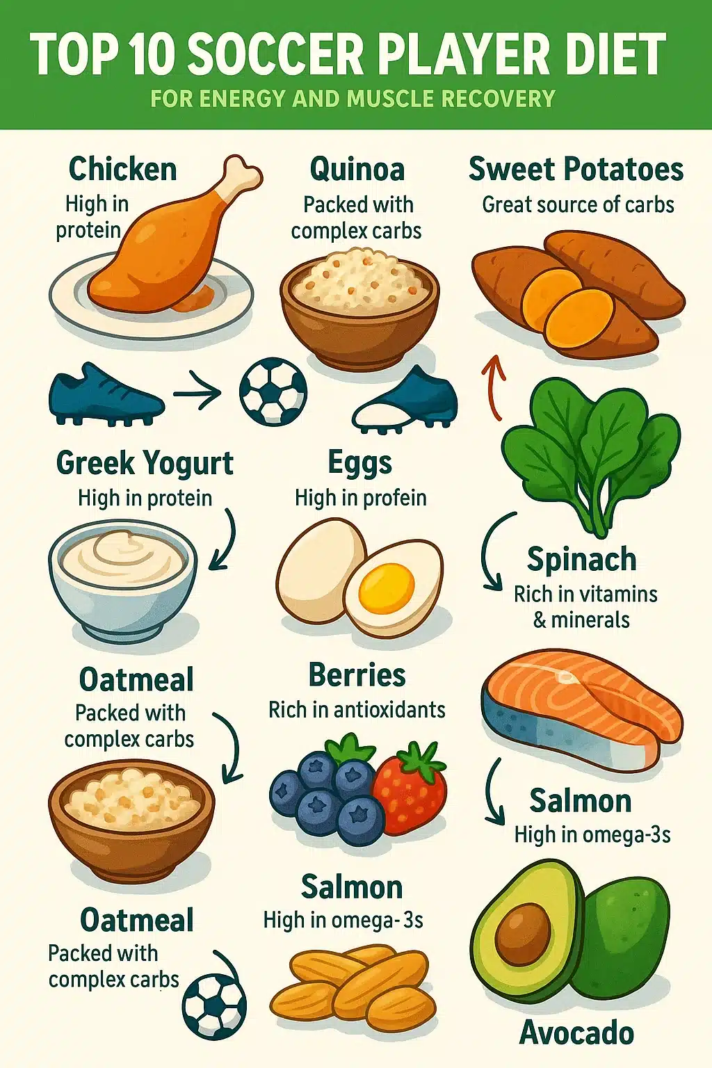 5 Winning Soccer Player Diet Tips Every Soccer Ball Lover Needs 4 top foods in soccer player diet for energy muscle recovery soccer ball lover guide