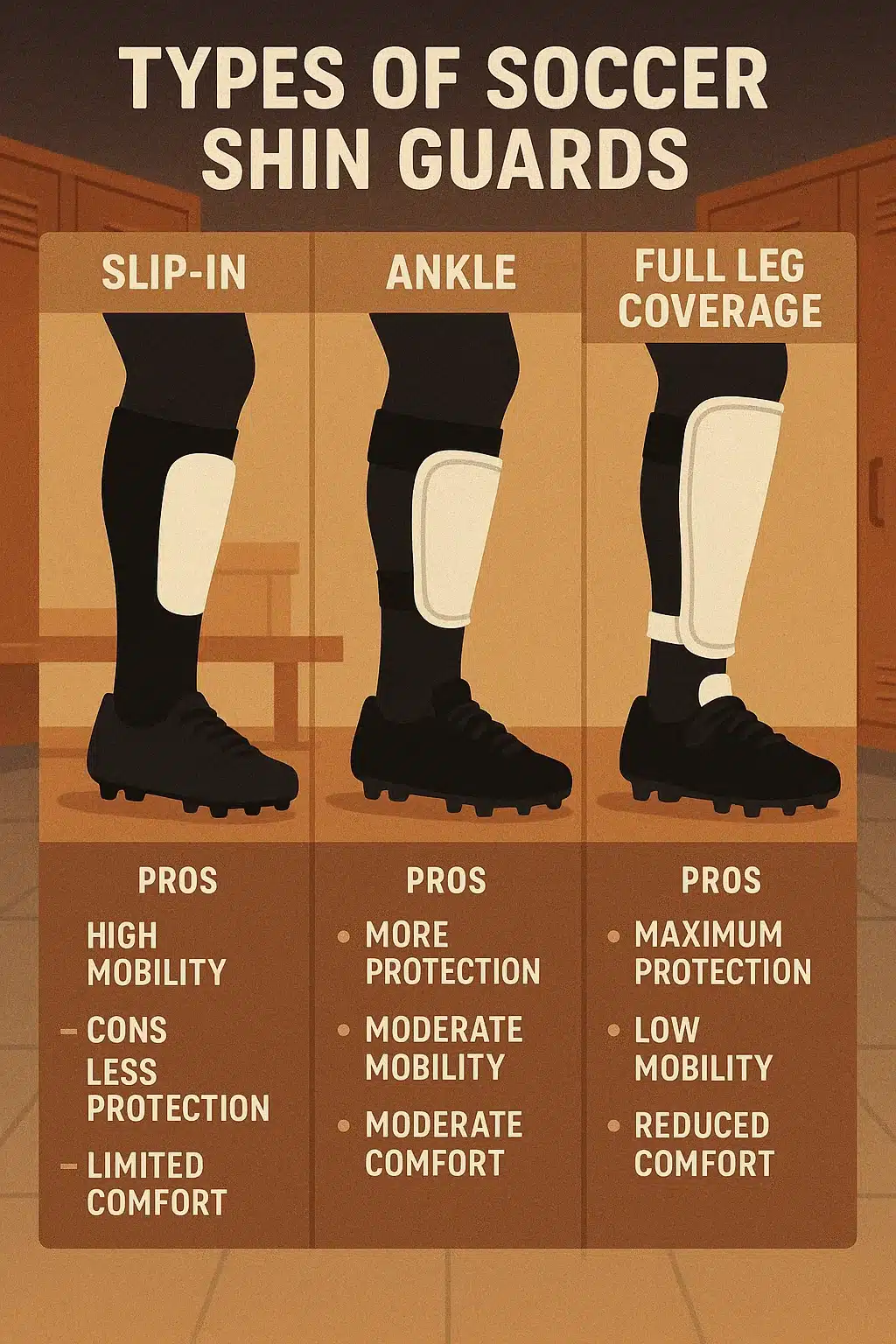 types of soccer shin guards comparison slip in ankle and full leg protection